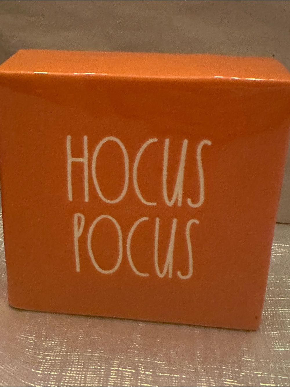 Rae Dunn Orange HOCUS POCUS Block Decor
